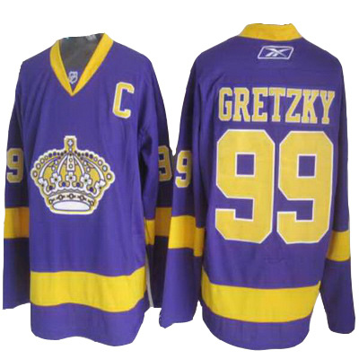 80% Discount Los Angeles Kings 99 Wayne Gretzky Purple-Yellow NHL Hockey Jersey